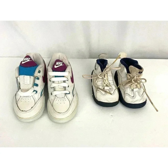 VTG 2 Pair Nike Kid Sneakers Shoes Toddler Sz 3 Girls Size 9 Rare Air Max 1995 - Picture 2 of 10